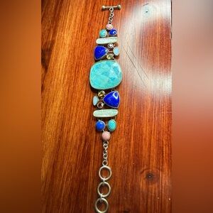 Whitney Kelly 925 Sterling Silver Multi Stone Statement Bracelet